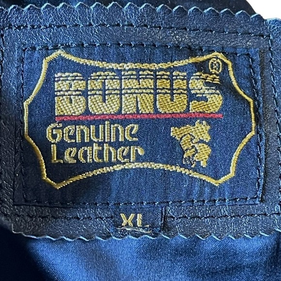 Bonus Black Leather Vest Mens Western Snap Button Size XL - Picture 8 of 9